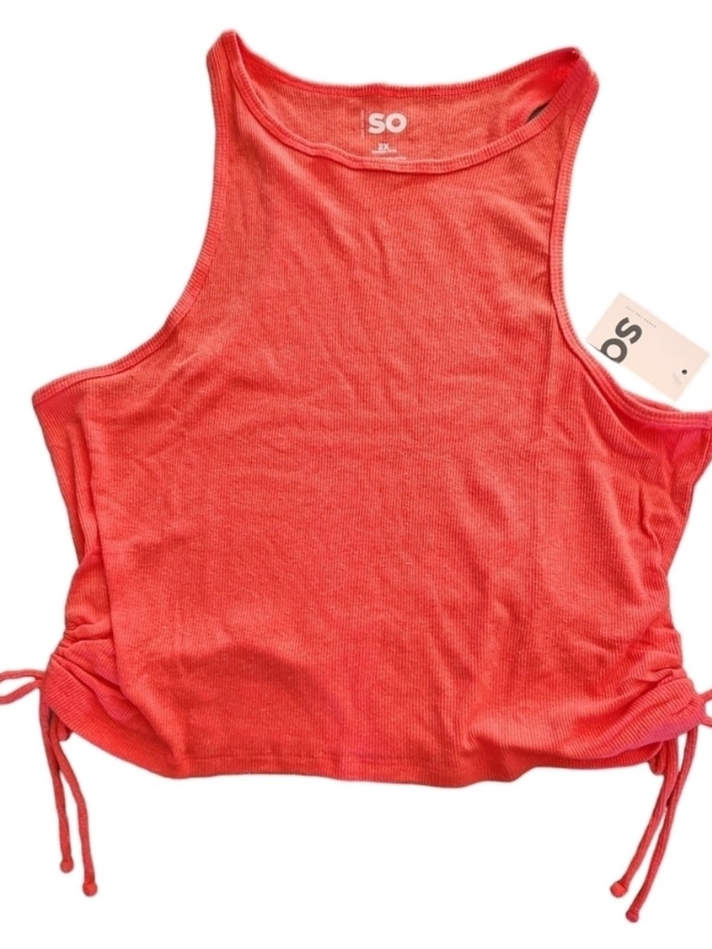 SO racerback ribbed side tie tank top